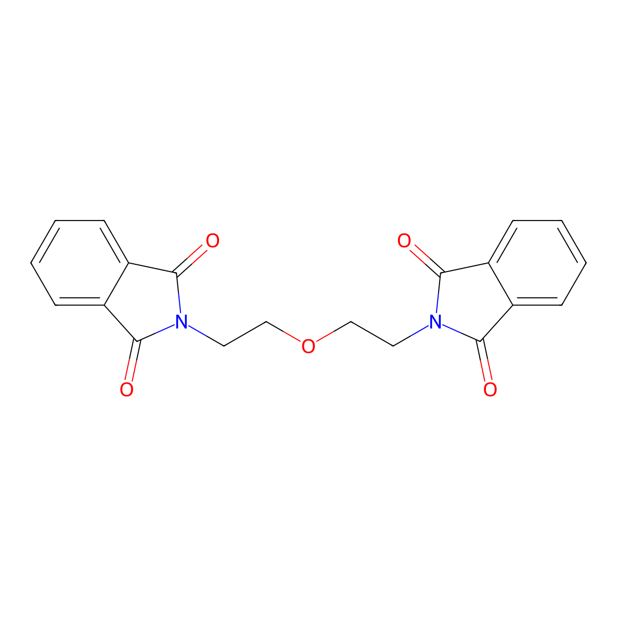 2,2'-(Oxybis(ethane-2,1-diyl))bis(isoindoline-1,3-dione) molecular structure, CAS 43113-25-3