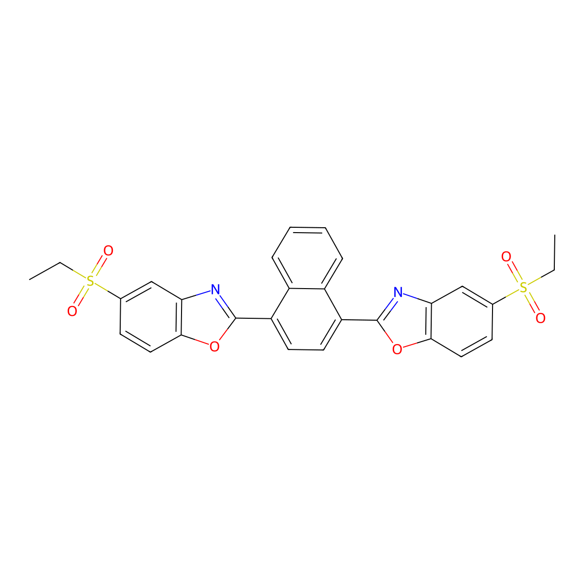 Benzoxazole, 2,2'-(1,4-naphthalenediyl)bis[5-(ethylsulfonyl)- molecular structure, CAS 43115-21-5