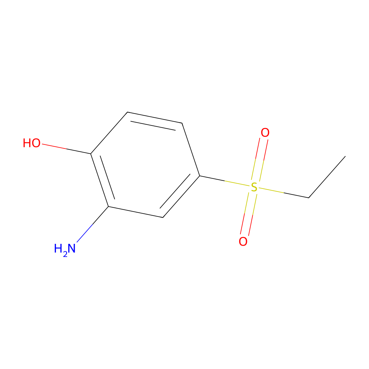 2-Amino-4-(ethylsulphonyl)phenol molecular structure, CAS 43115-40-8
