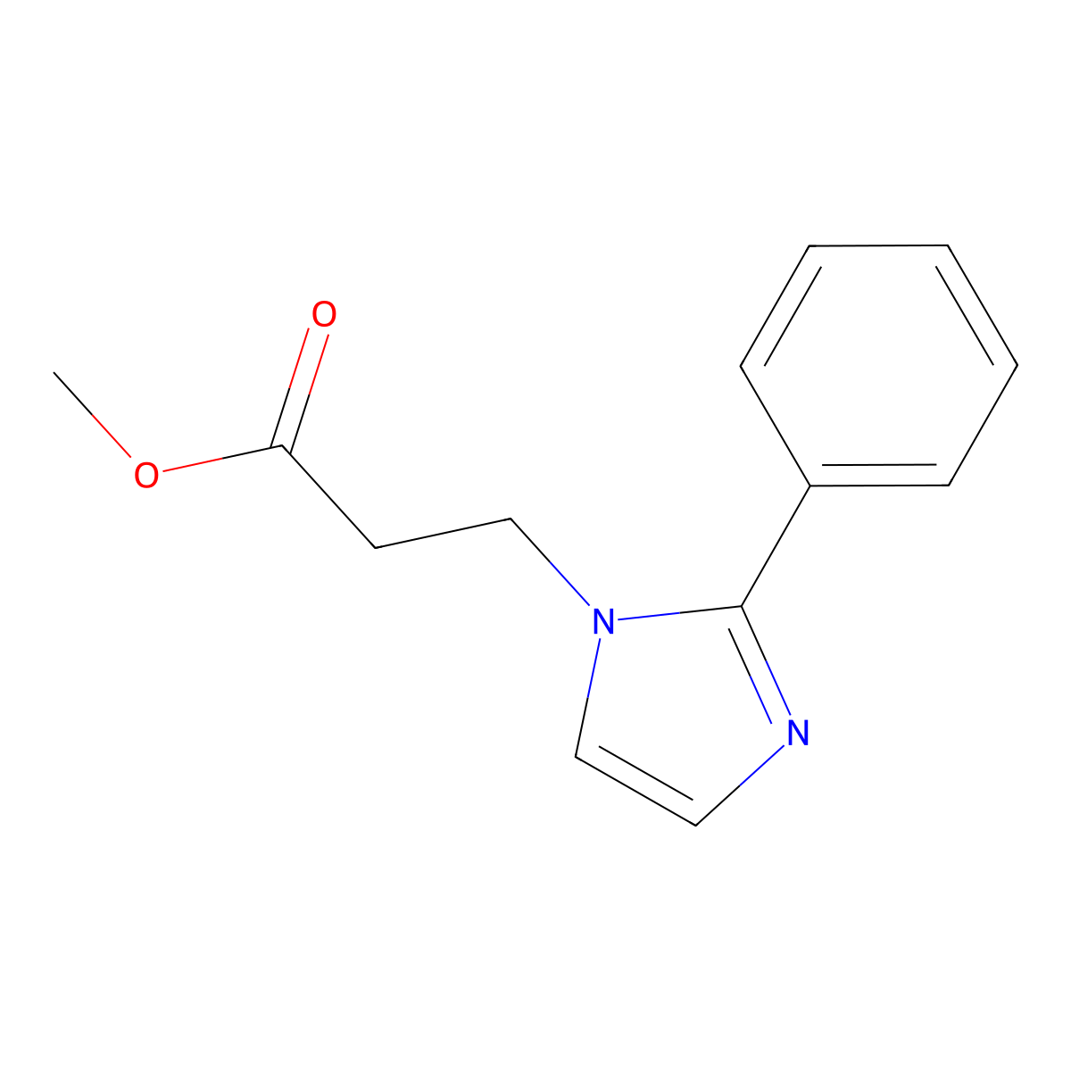 Methyl 3-(2-phenyl-1H-imidazol-1-yl)propanoate molecular structure, CAS 43115-78-2