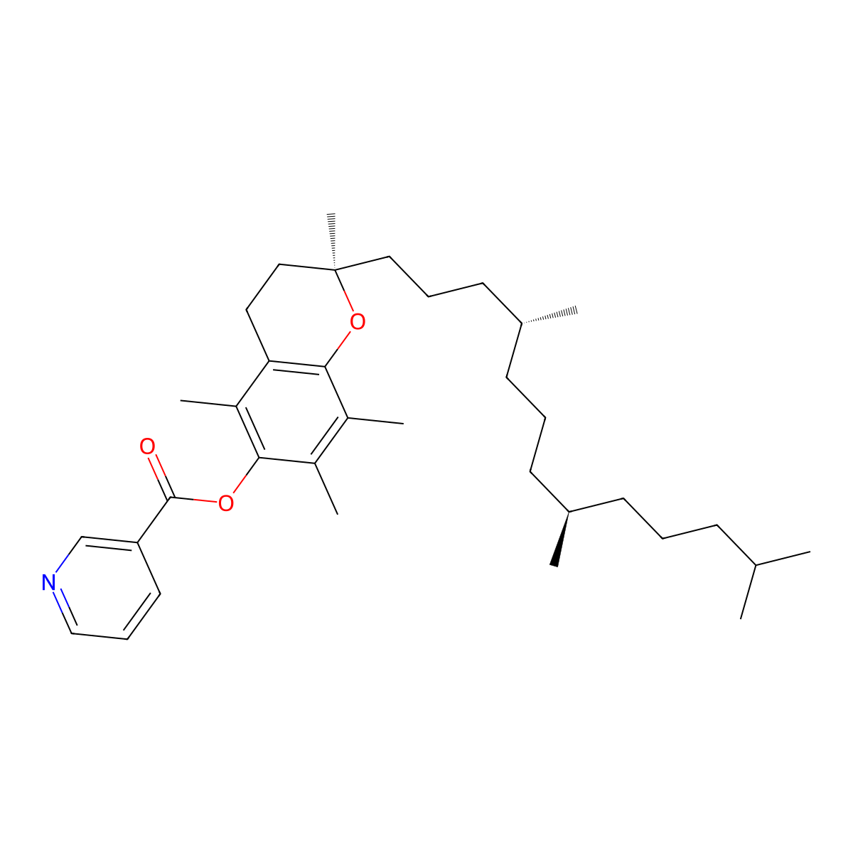 Tocopheryl Nicotinate molecular structure, CAS 43119-47-7