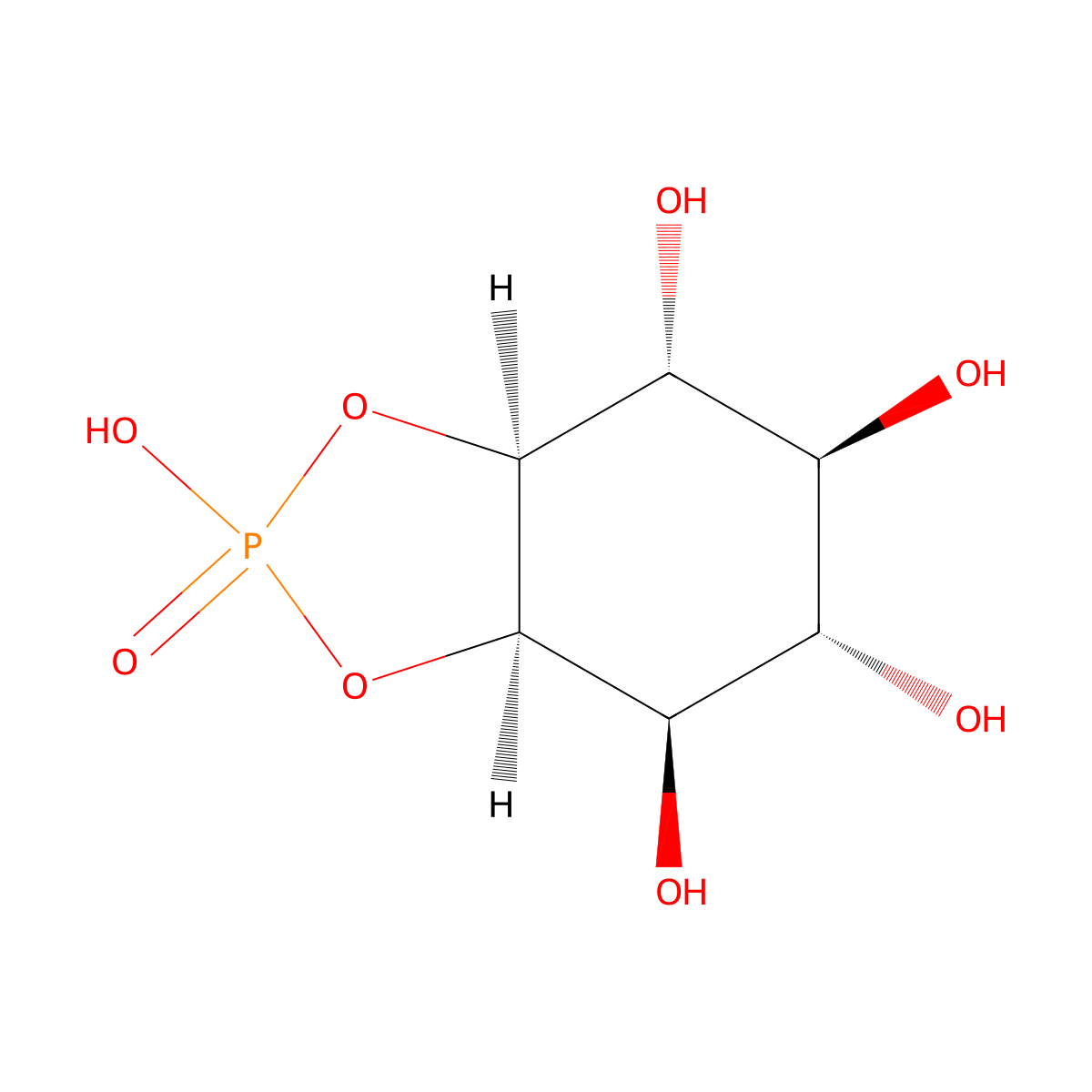 myo-Inositol, cyclic 1,2-(hydrogen phosphate) molecular structure, CAS 43119-57-9