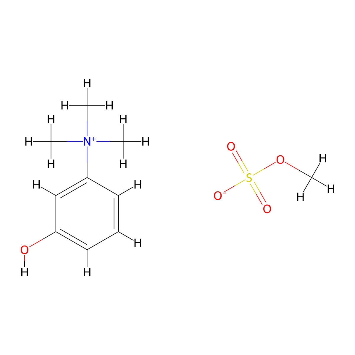 Benzenaminium, 3-hydroxy-N,N,N-trimethyl-, methyl sulfate (1:1) molecular structure, CAS 4312-54-3