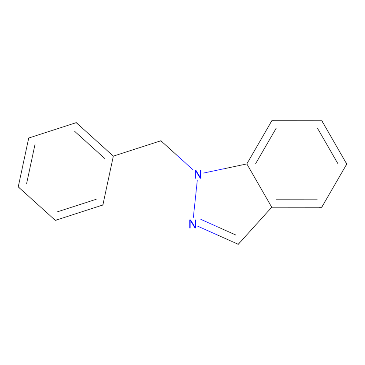 1-benzyl-1H-indazole molecular structure, CAS 43120-25-8