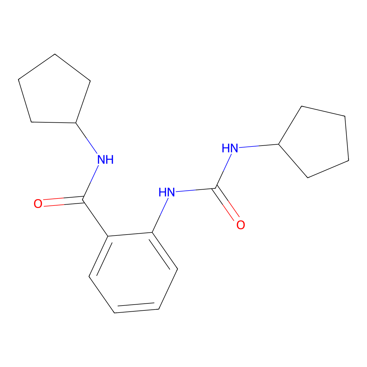 n-Cyclopentyl-2-[(cyclopentylcarbamoyl)amino]benzamide molecular structure, CAS 43121-73-9