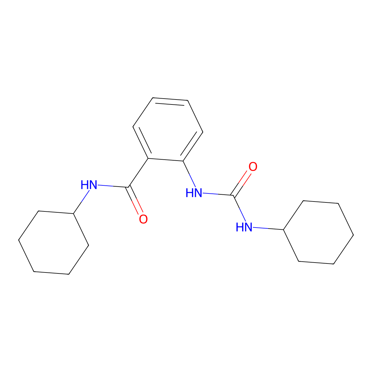 N-cyclohexyl-2-(cyclohexylcarbamoylamino)benzamide molecular structure, CAS 43121-74-0