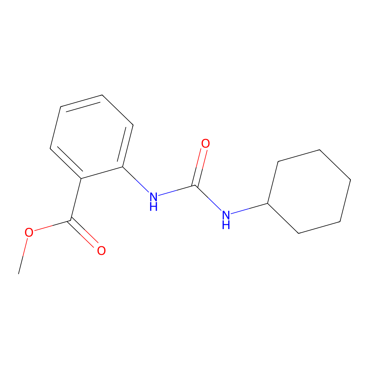 Methyl 2-(cyclohexylcarbamoylamino)benzoate molecular structure, CAS 43121-82-0