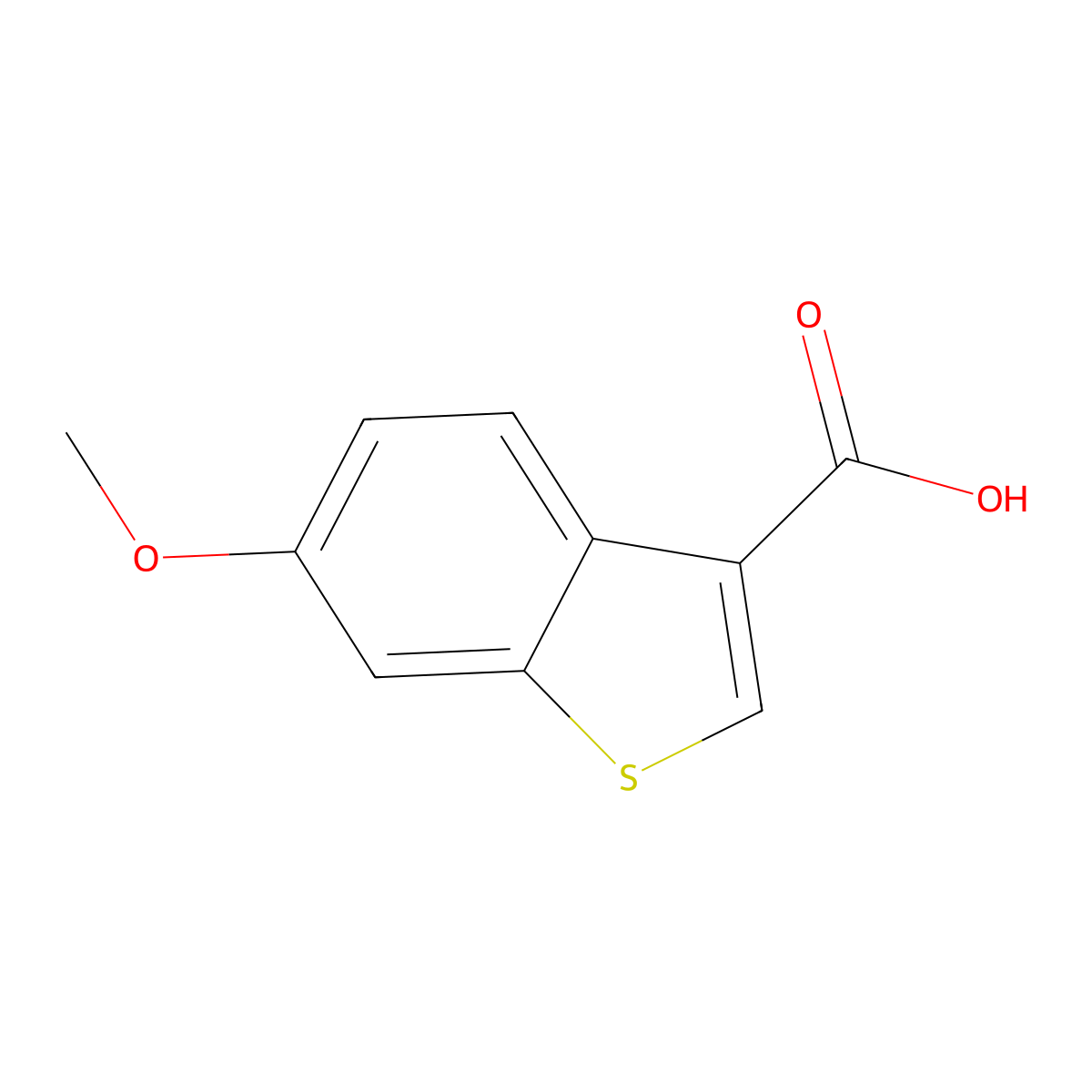 6-Methoxy-1-benzothiophene-3-carboxylic acid molecular structure, CAS 43121-88-6