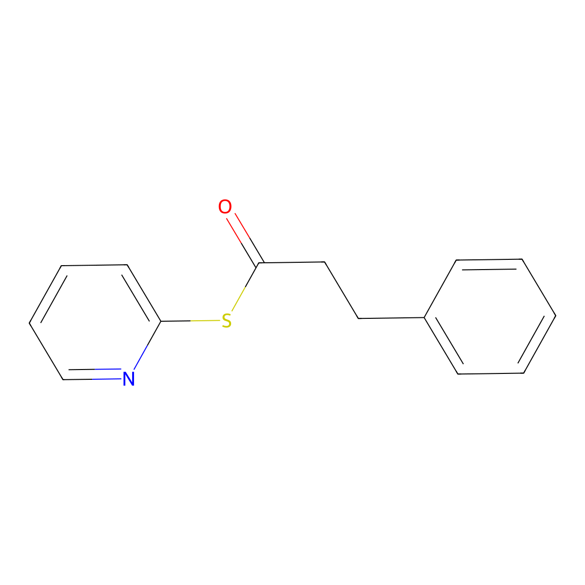 S-Pyridin-2-yl 3-phenylpropanethioate molecular structure, CAS 43125-15-1