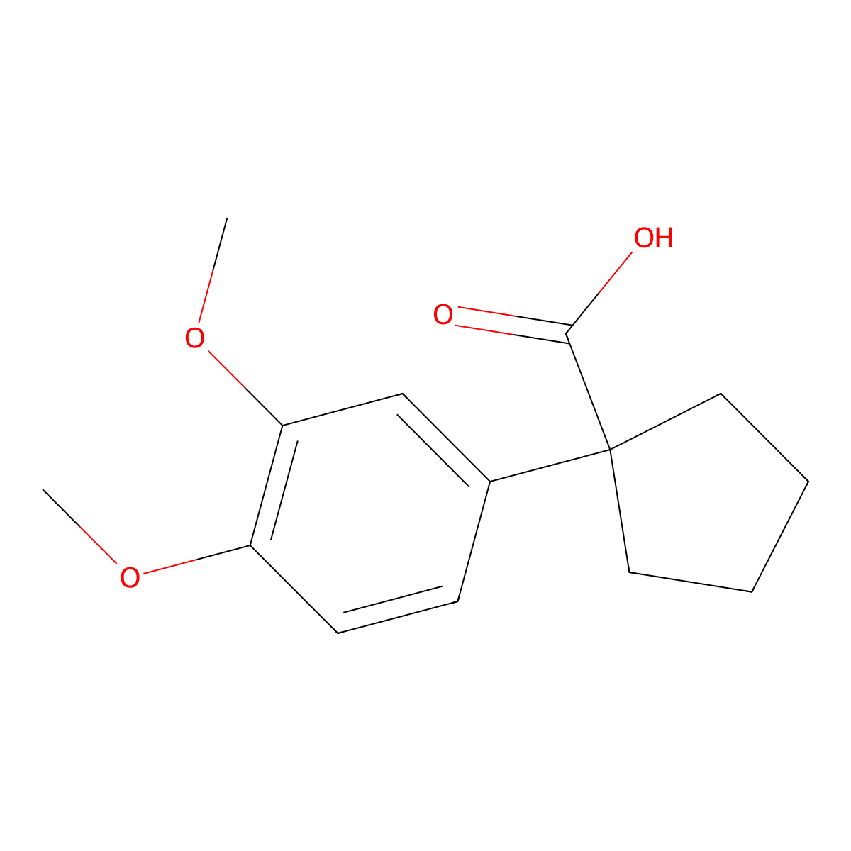 1-(3,4-Dimethoxyphenyl)cyclopentanecarboxylic acid molecular structure, CAS 43129-41-5