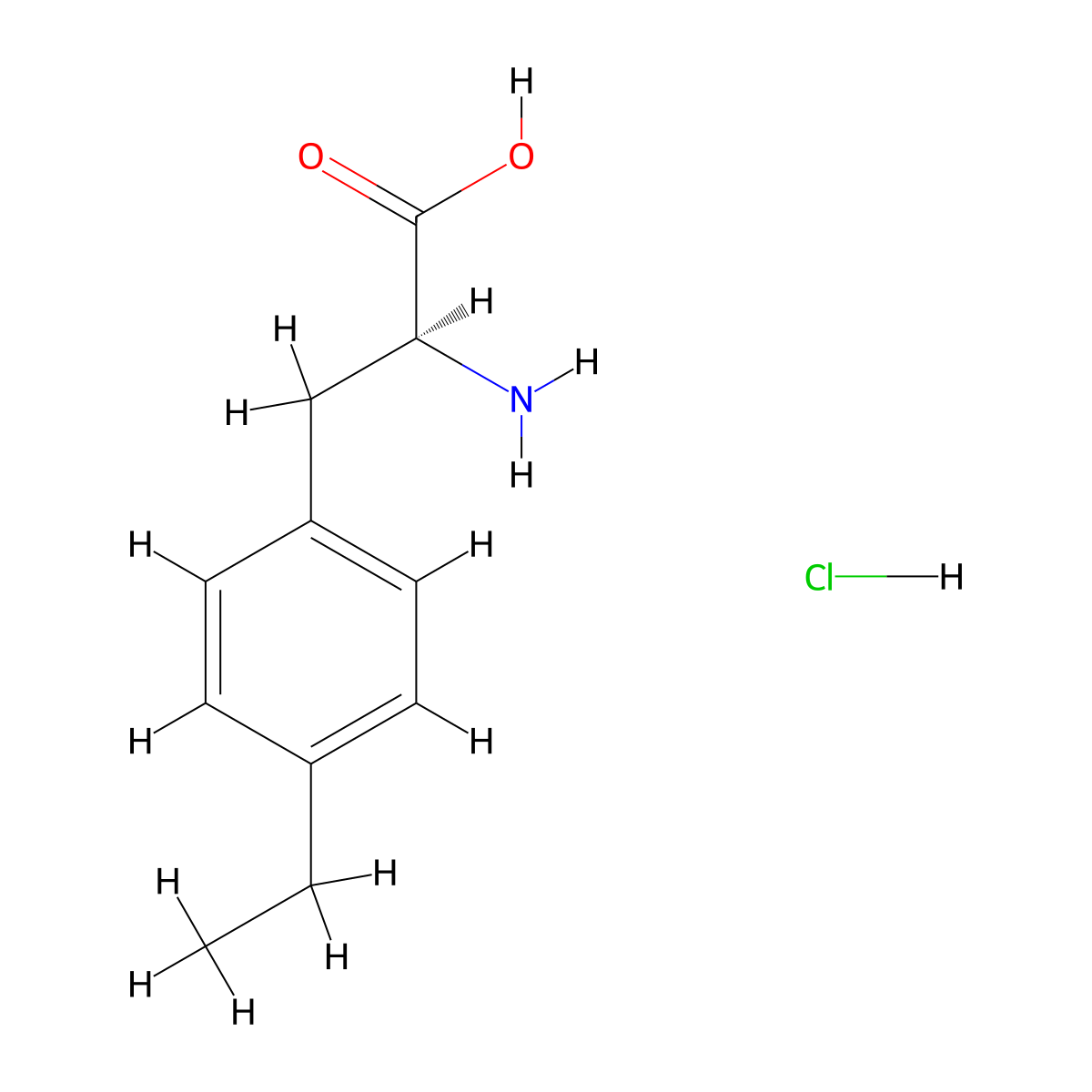 (S)-2-Amino-3-(4-ethylphenyl)propanoic acid hydrochloride molecular structure, CAS 4313-69-3