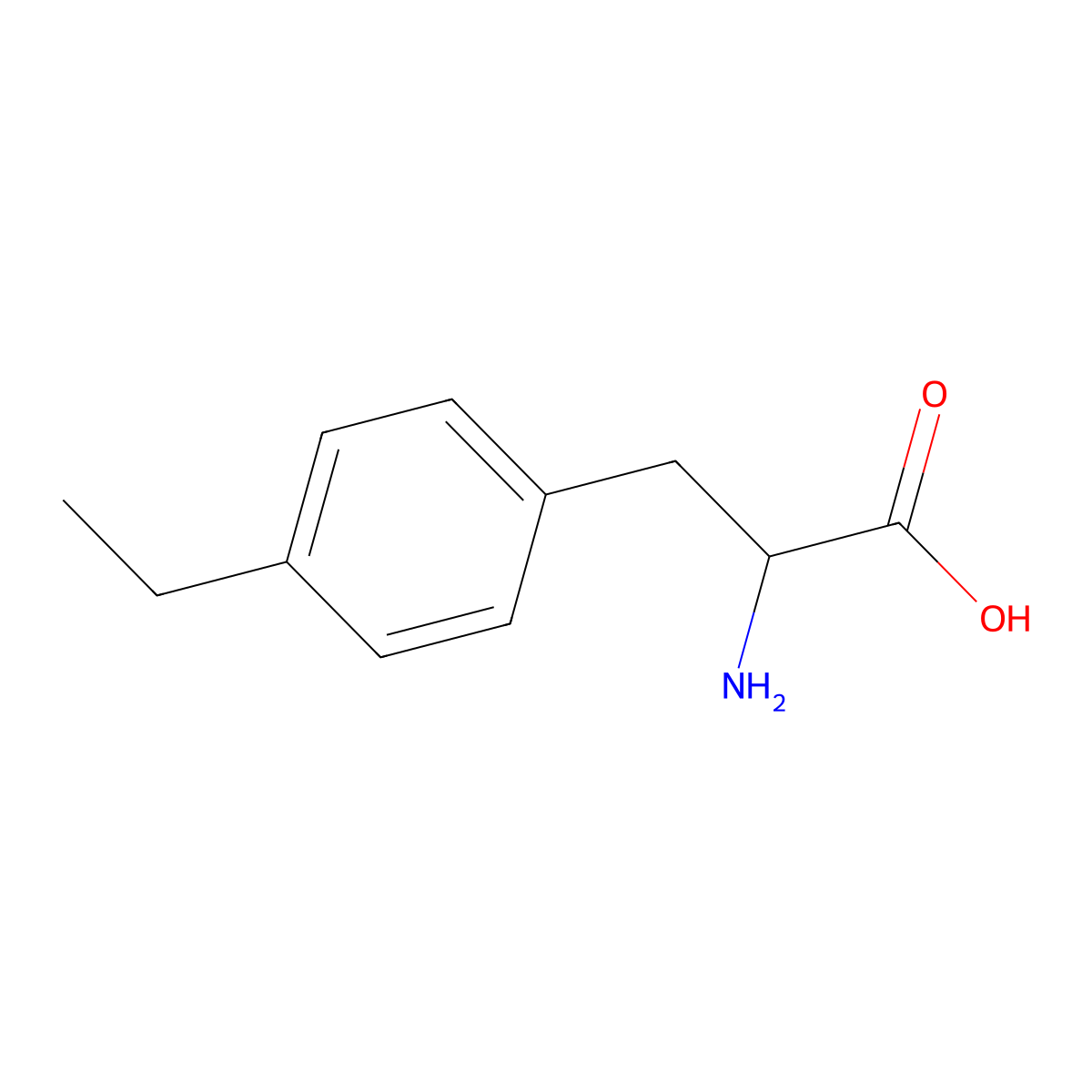 2-amino-3-(4-ethylphenyl)propanoic Acid molecular structure, CAS 4313-77-3