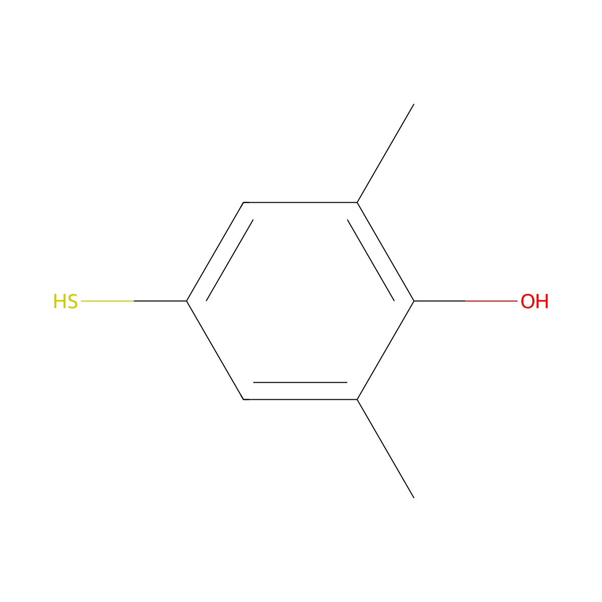 4-Mercapto-2,6-dimethylphenol molecular structure, CAS 43132-86-1