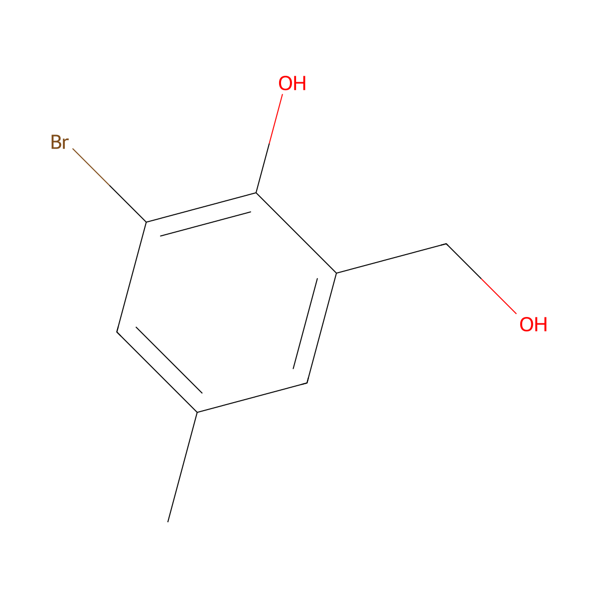 2-Bromo-6-(hydroxymethyl)-4-methylphenol molecular structure, CAS 43135-49-5