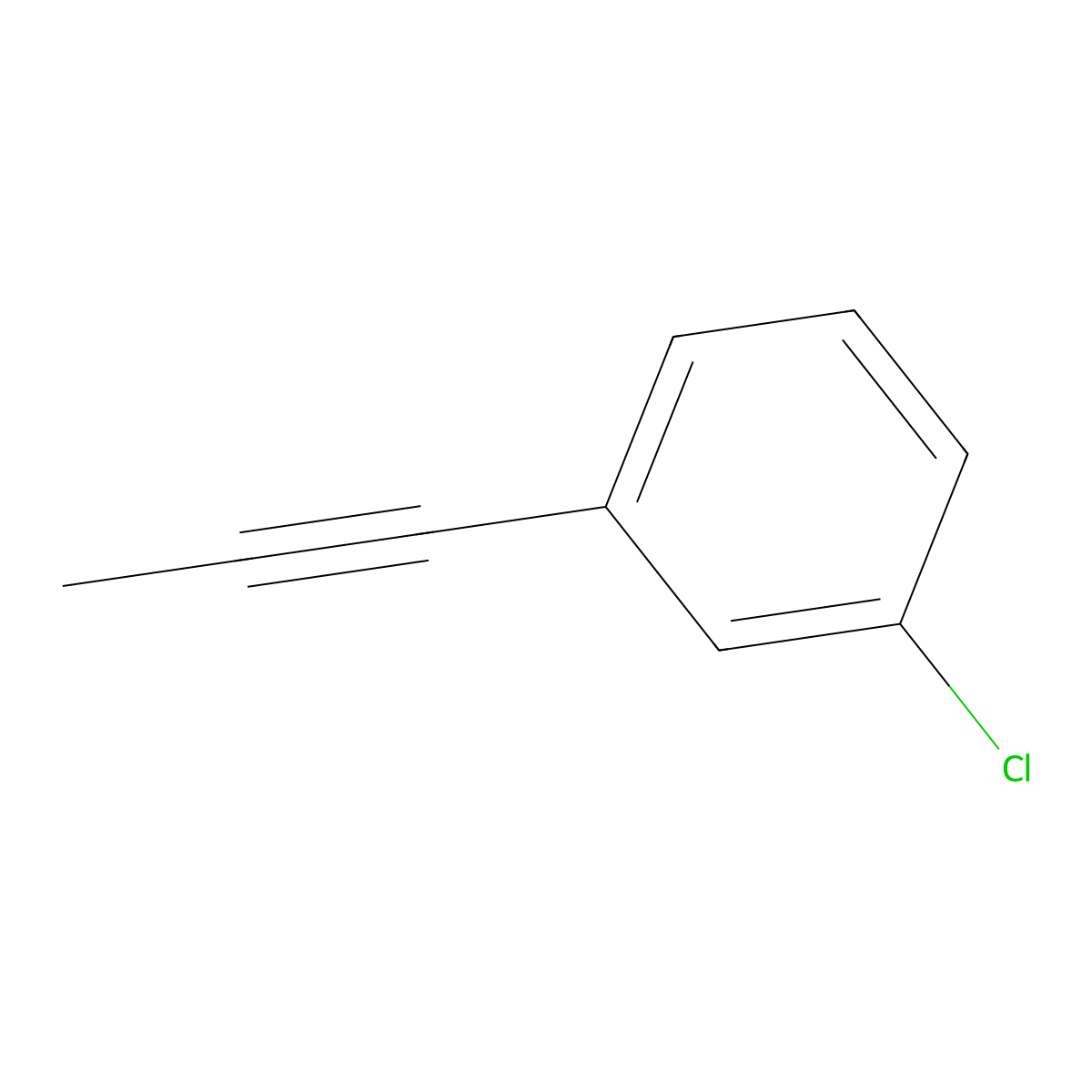 1-Chloro-3-(prop-1-yn-1-yl)benzene molecular structure, CAS 43136-84-1