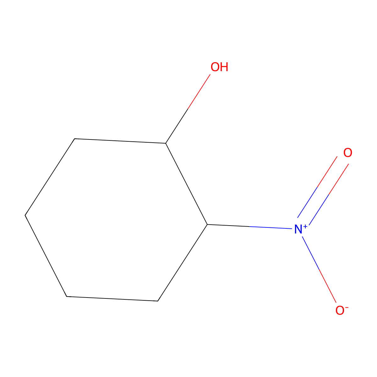 2-Nitrocyclohexan-1-ol molecular structure, CAS 43138-50-7