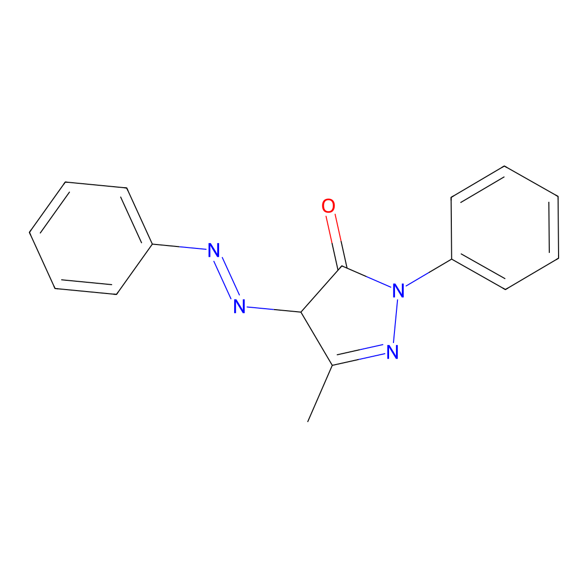 2,4-dihydro-5-methyl-2-phenyl-4-(phenylazo)-3H-pyrazol-3-one molecular structure, CAS 4314-14-1