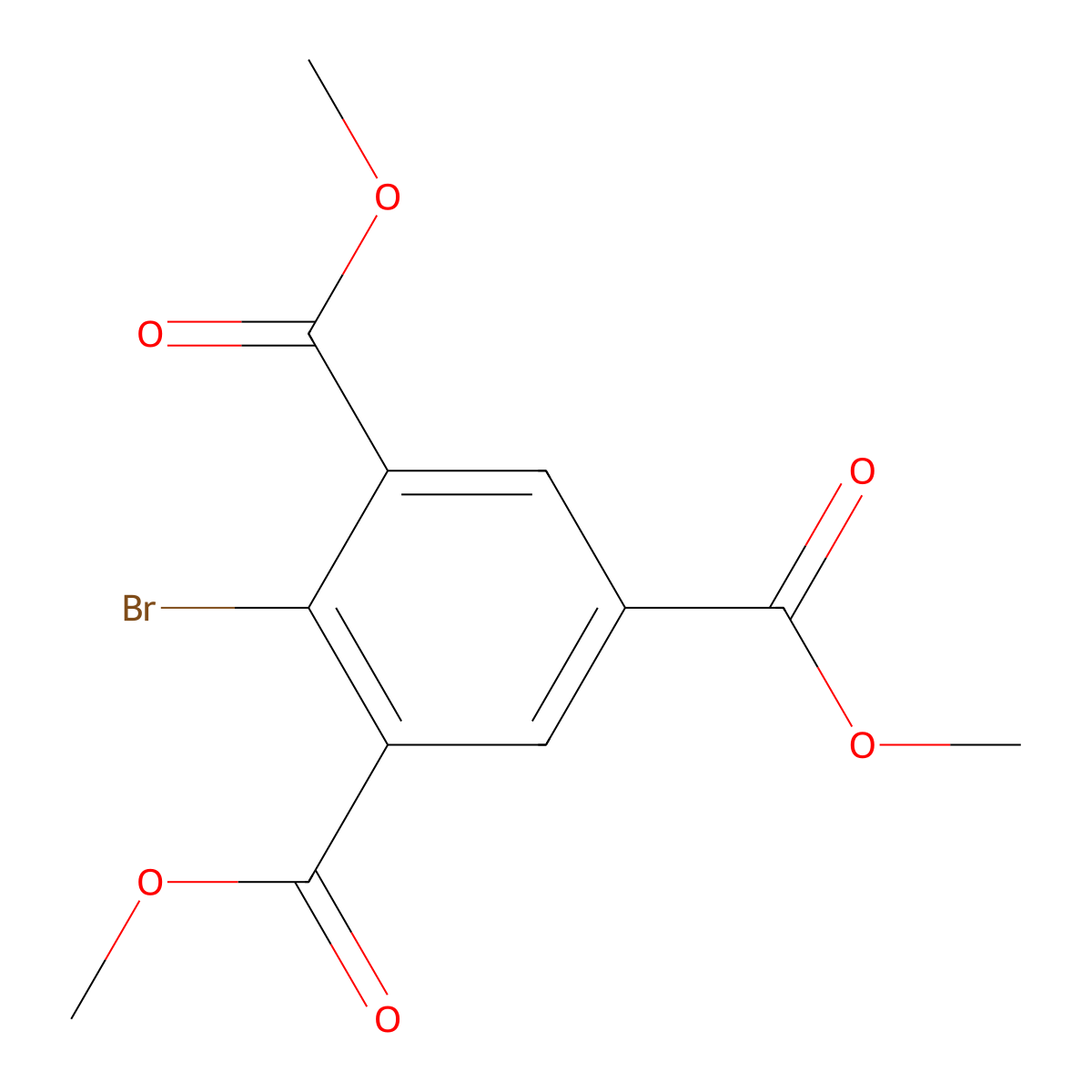 Trimethyl 2-bromobenzene-1,3,5-tricarboxylate molecular structure, CAS 43141-00-0