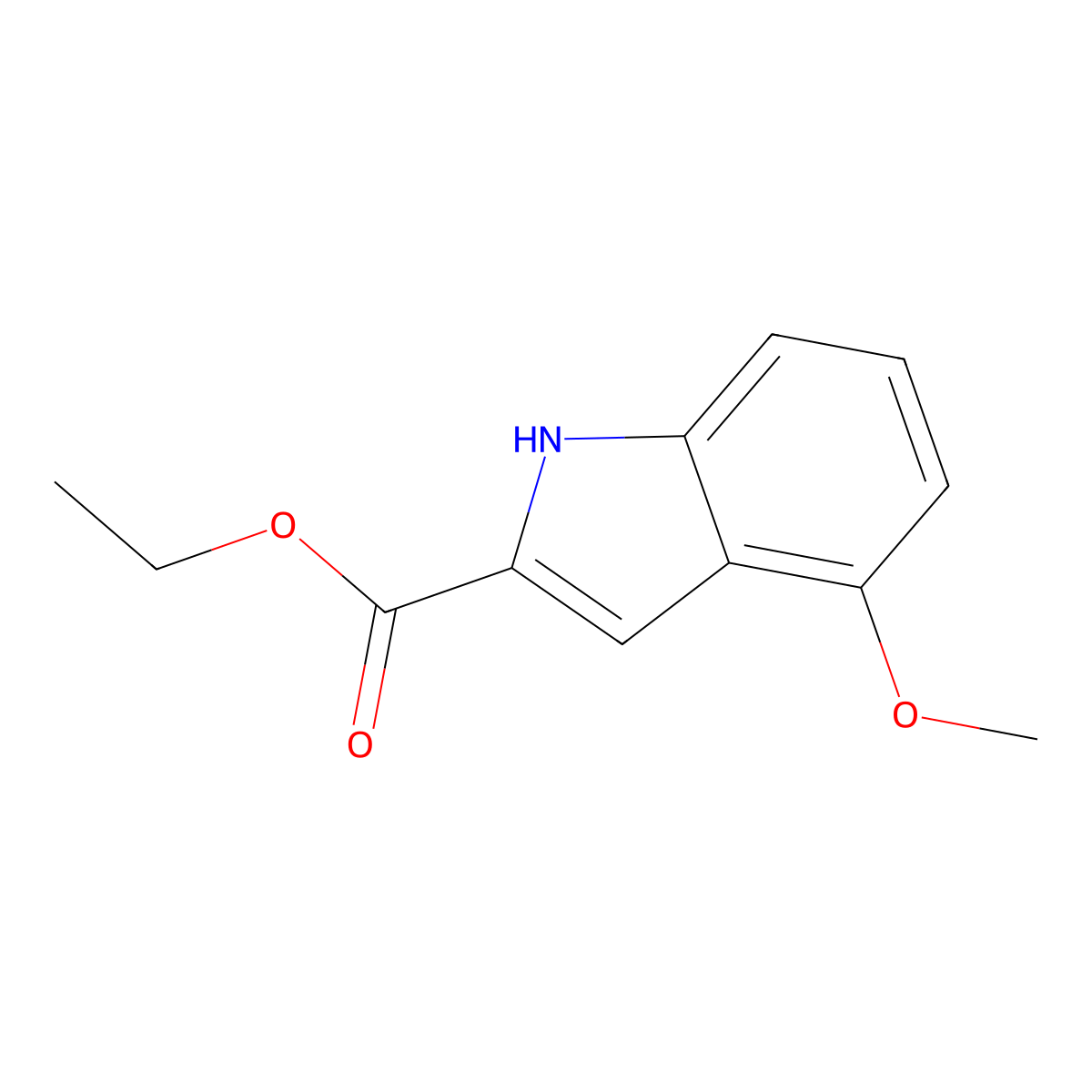 Ethyl 4-methoxy-1H-indole-2-carboxylate molecular structure, CAS 43142-25-2
