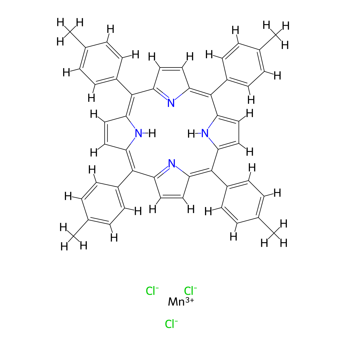Meso-tetratolylporphyrin-mn(iii)chloride molecular structure, CAS 43145-44-4