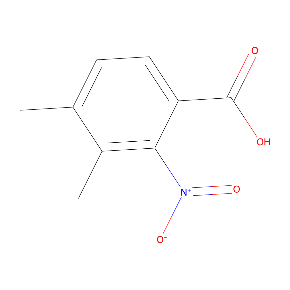 3,4-Dimethyl-2-nitrobenzoic acid molecular structure, CAS 4315-13-3
