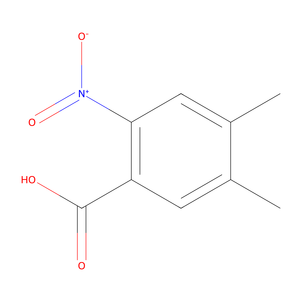 4,5-Dimethyl-2-nitrobenzoic acid molecular structure, CAS 4315-14-4