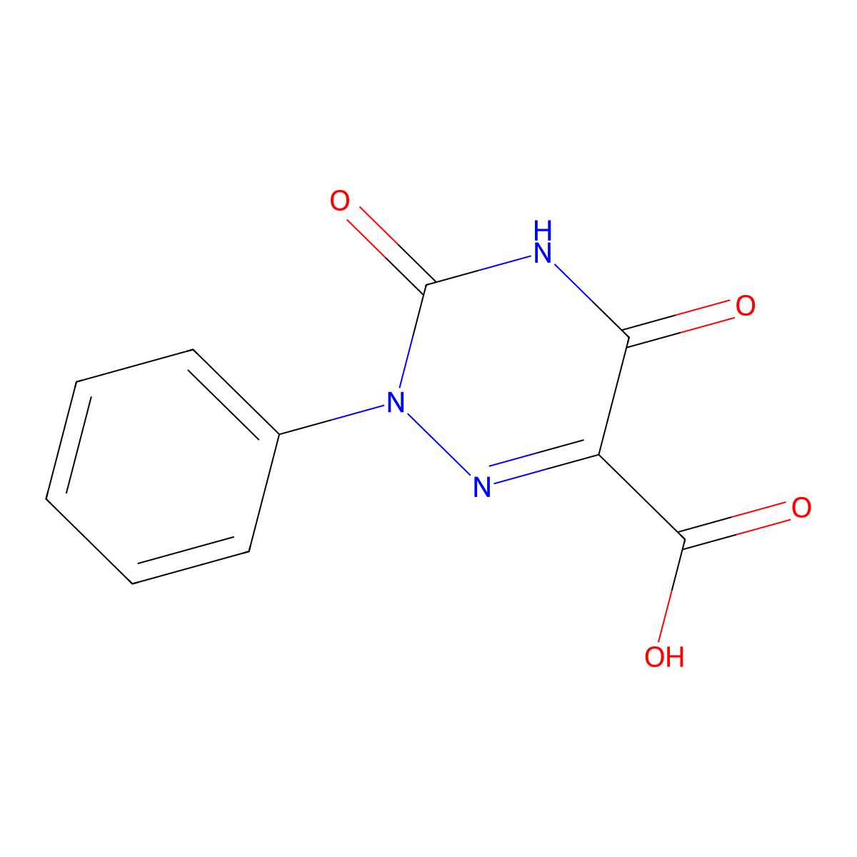 3,5-Dioxo-2-phenyl-2,3,4,5-tetrahydro-1,2,4-triazine-6-carboxylic acid molecular structure, CAS 4315-71-3