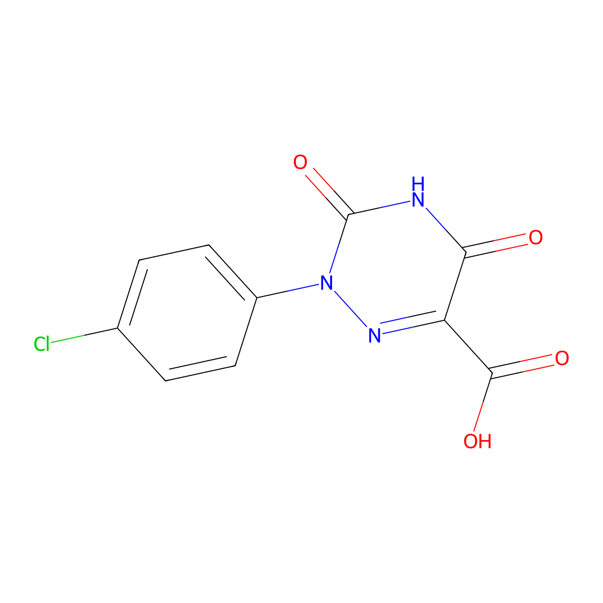 2-(4-Chlorophenyl)-3,5-dioxo-2,3,4,5-tetrahydro-1,2,4-triazine-6-carboxylic acid molecular structure, CAS 4315-73-5