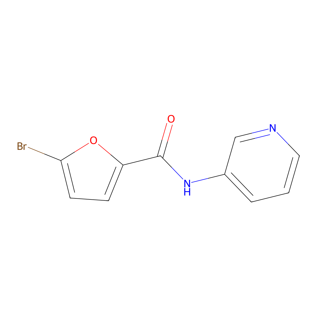 2-Furancarboxamide, 5-bromo-N-3-pyridinyl- molecular structure, CAS 43151-32-2