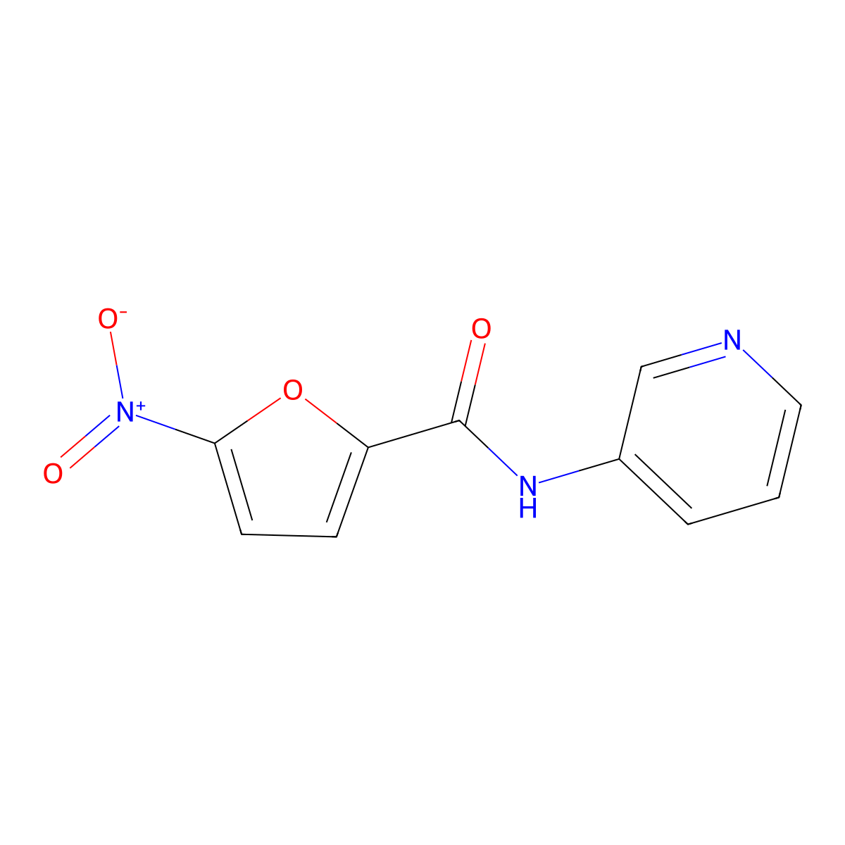 2-Furancarboxamide, 5-nitro-N-3-pyridinyl- molecular structure, CAS 43151-33-3