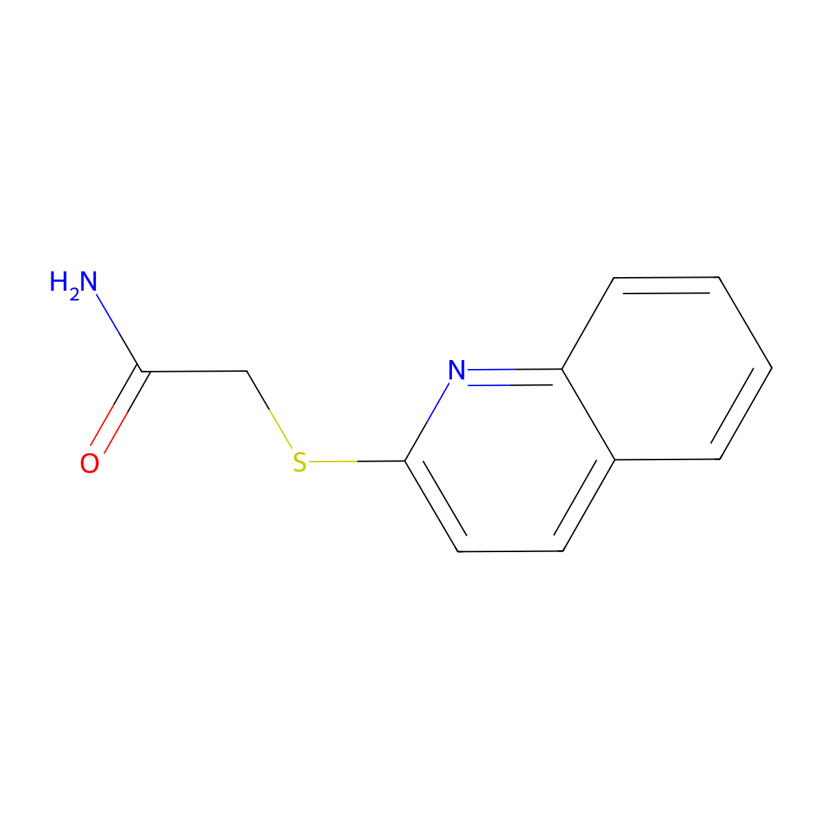 2-(Quinolin-2-ylsulfanyl)acetamide molecular structure, CAS 43152-52-9