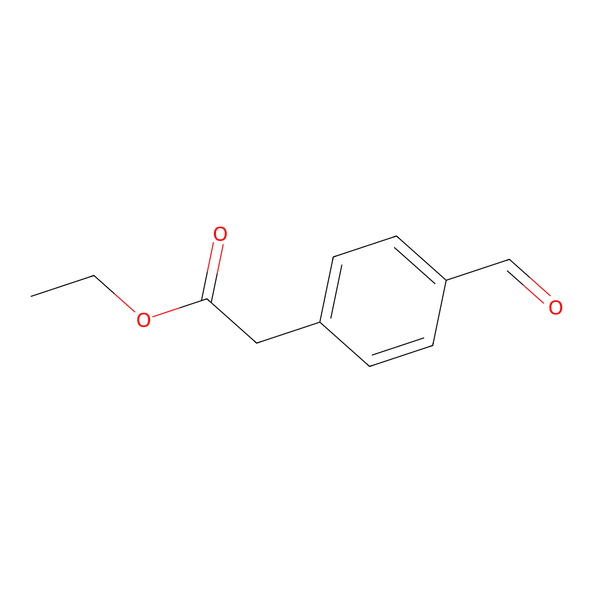 Ethyl 2-(4-formylphenyl)acetate molecular structure, CAS 43153-12-4