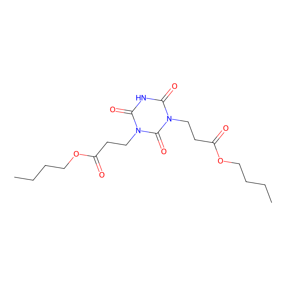 1,3,5-Triazine-1,3(2H,4H)-dipropanoic acid, dihydro-2,4,6-trioxo-, 1,3-dibutyl ester molecular structure, CAS 43154-56-9