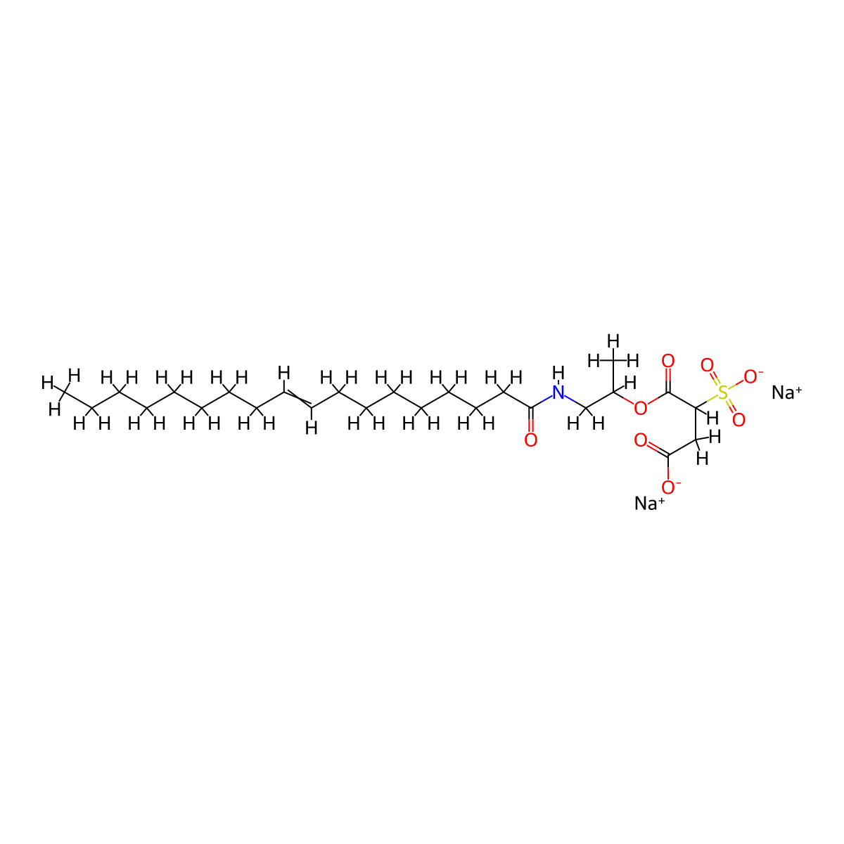 Oleic acid isopropanolamide disodium sulfosuccinate molecular structure, CAS 43154-85-4