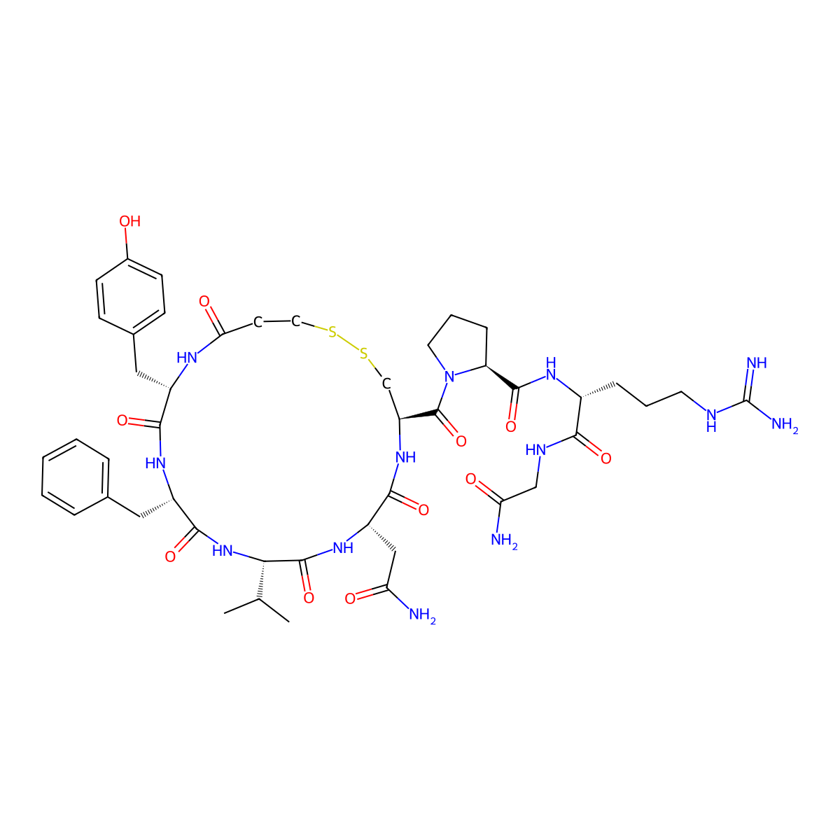 (Deamino-Cys1,Val4,D-Arg8)-Vasopressin molecular structure, CAS 43157-23-9