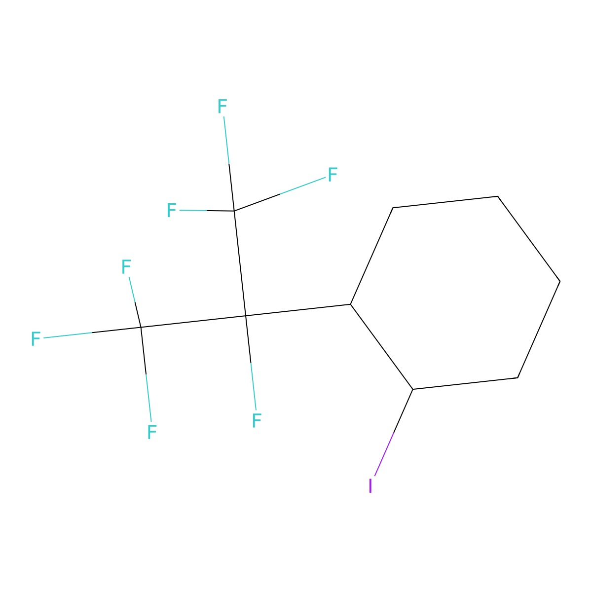 1-(1,1,1,2,3,3,3-Heptafluoropropan-2-yl)-2-iodocyclohexane molecular structure, CAS 4316-00-1