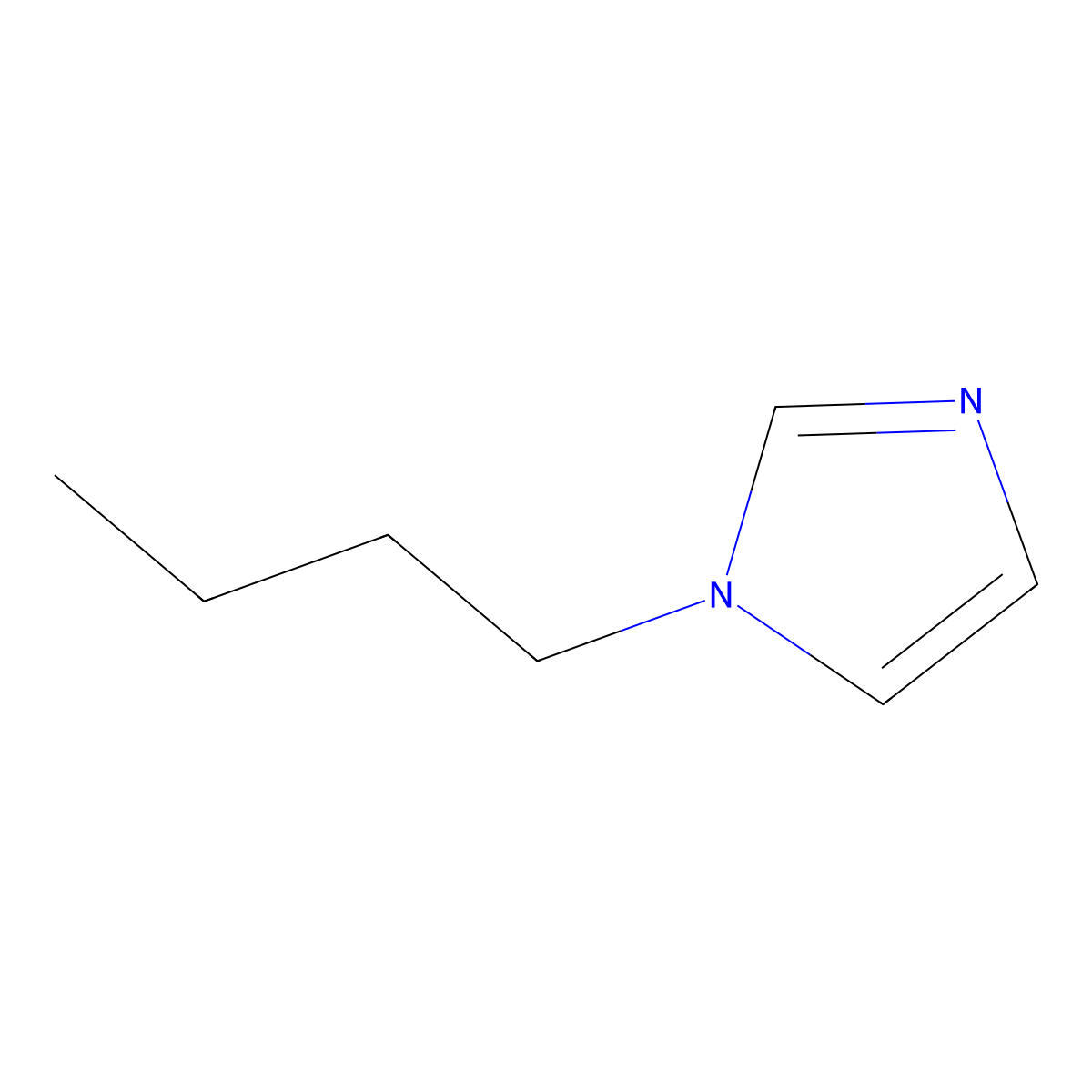 Butylimidazole molecular structure, CAS 4316-42-1