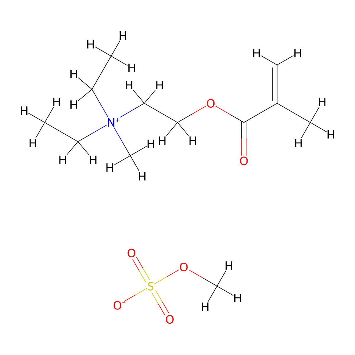Ethanaminium, N,N-diethyl-N-methyl-2-((2-methyl-1-oxo-2-propen-1-yl)oxy)-, methyl sulfate (1:1) molecular structure, CAS 4316-66-9