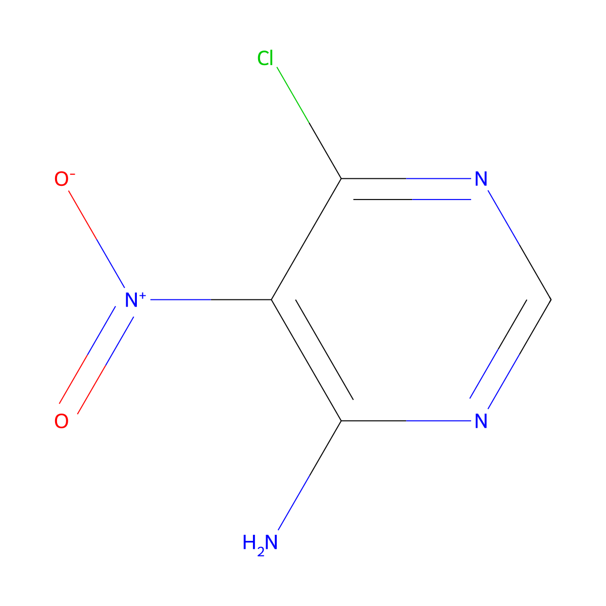 4-Pyrimidinamine, 6-chloro-5-nitro- molecular structure, CAS 4316-94-3
