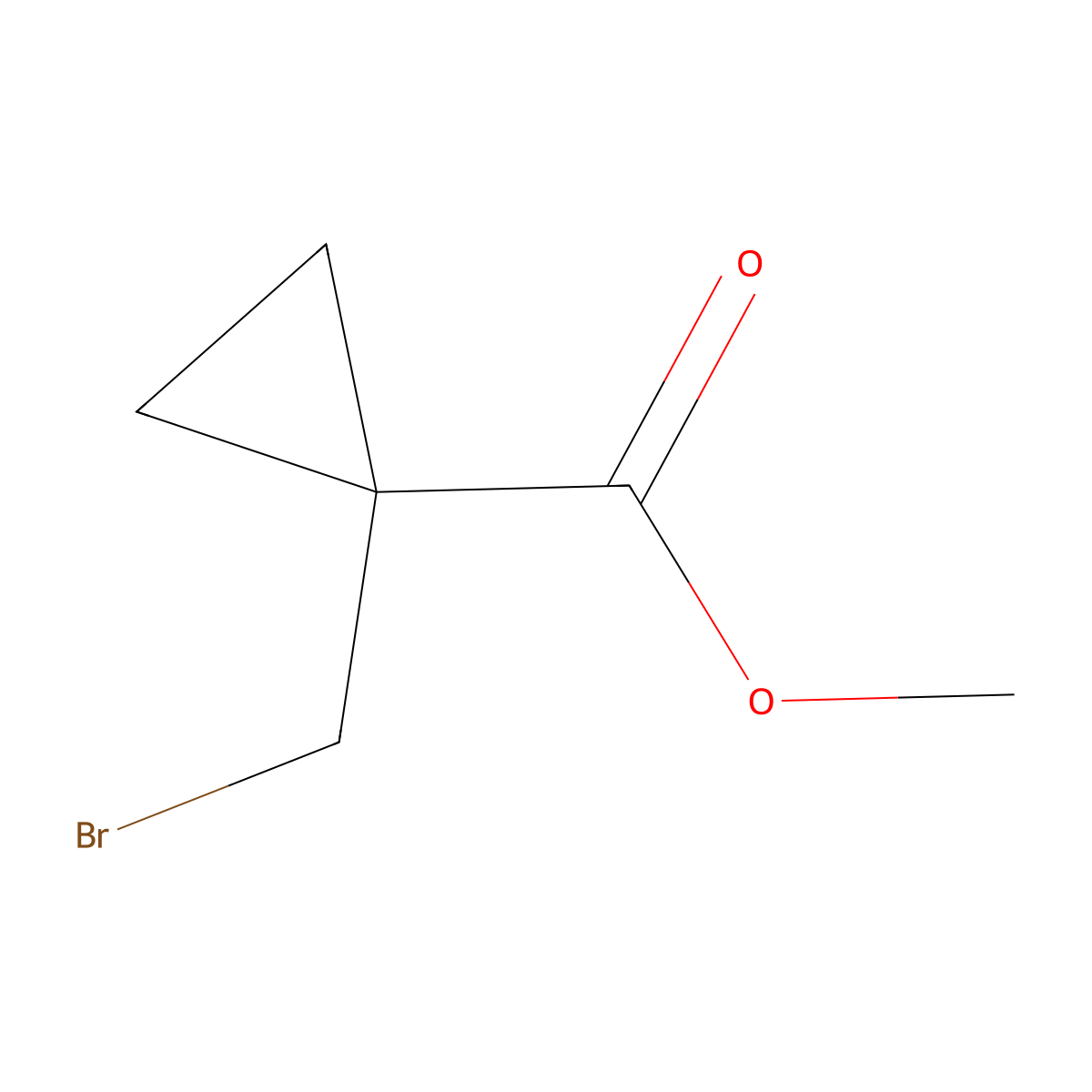 Methyl 1-(bromomethyl)cyclopropane-1-carboxylate molecular structure, CAS 43161-30-4