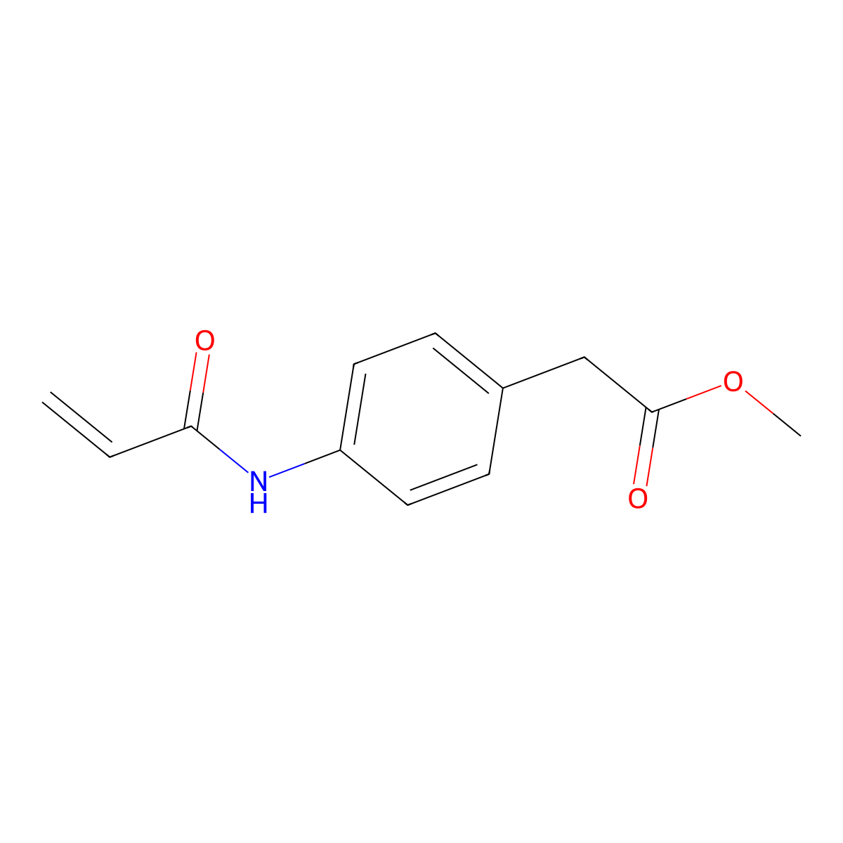 Methyl 2-[4-(prop-2-enamido)phenyl]acetate molecular structure, CAS 43168-34-9