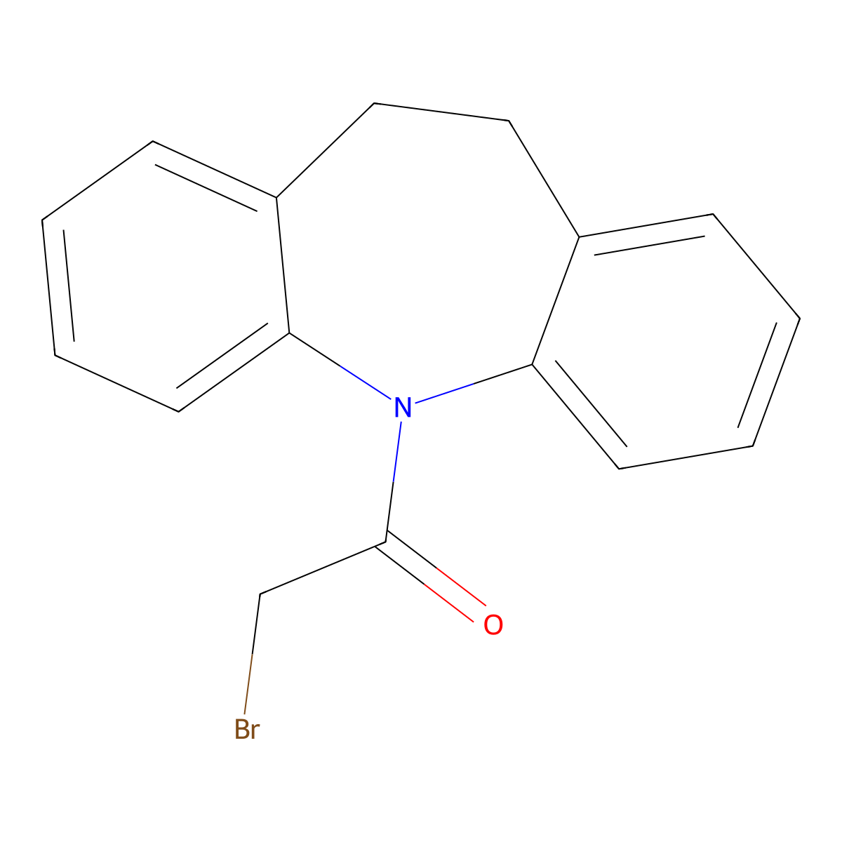 1-{2-Azatricyclo[9.4.0.0,3,8]pentadeca-1(15),3,5,7,11,13-hexaen-2-yl}-2-bromoethan-1-one molecular structure, CAS 43170-50-9