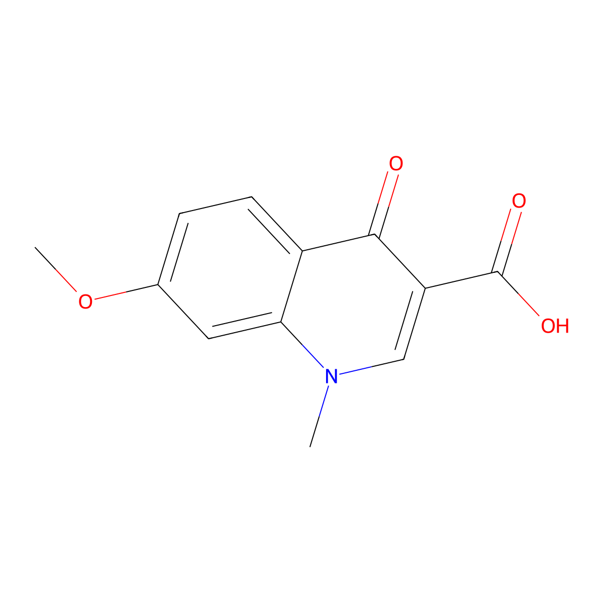 7-Methoxy-1-methyl-4-oxo-1,4-dihydroquinoline-3-carboxylic acid molecular structure, CAS 43170-75-8