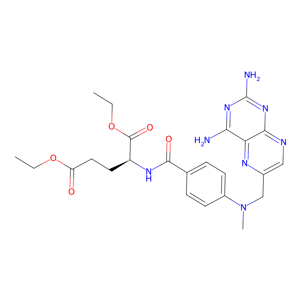 Diethyl methotrexate molecular structure, CAS 43170-88-3