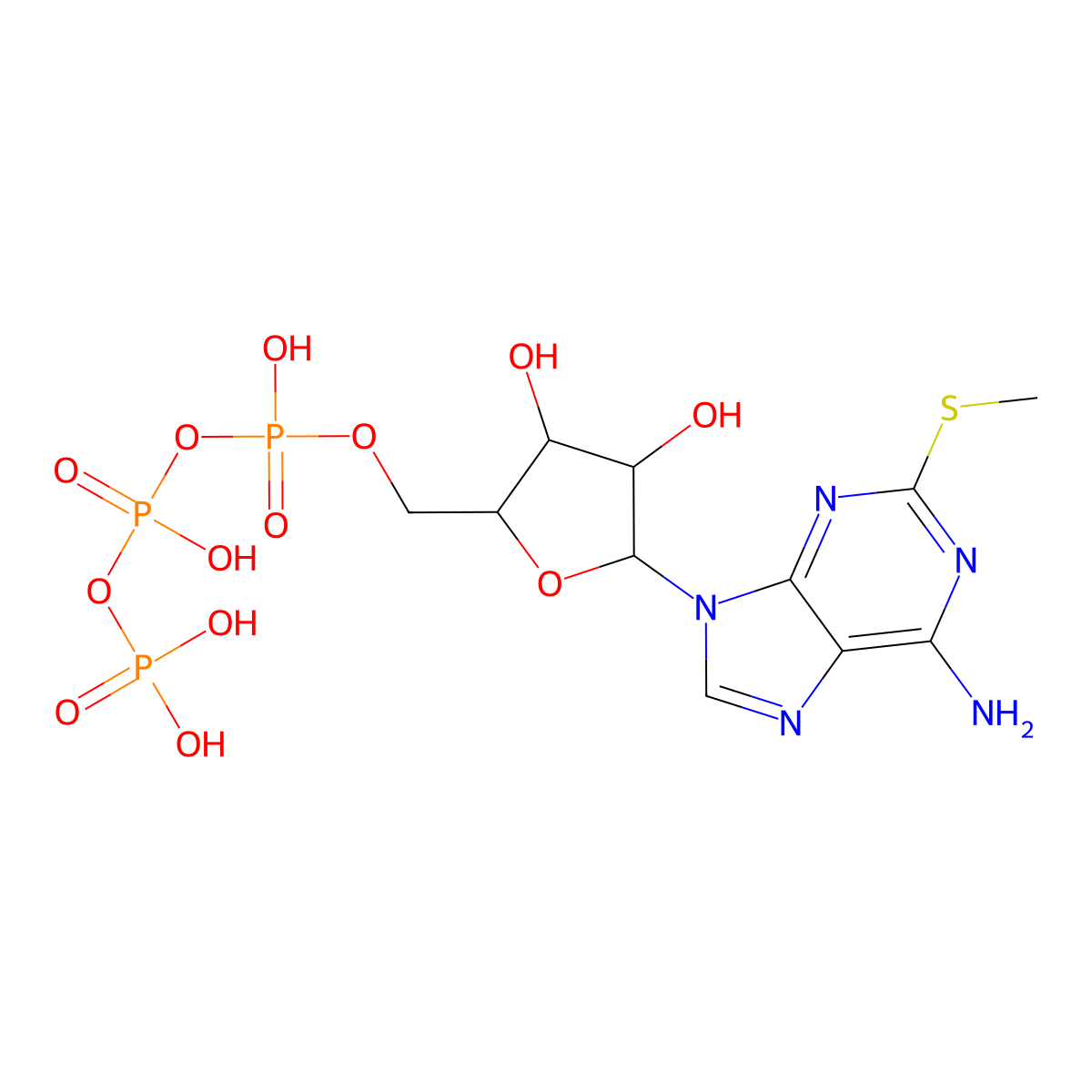 2-Methylthioadenosine triphosphate tetrasodium molecular structure, CAS 43170-89-4