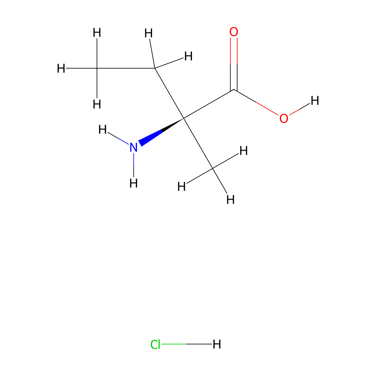(S)-2-Amino-2-methylbutanoic acid hydrochloride molecular structure, CAS 43177-22-6