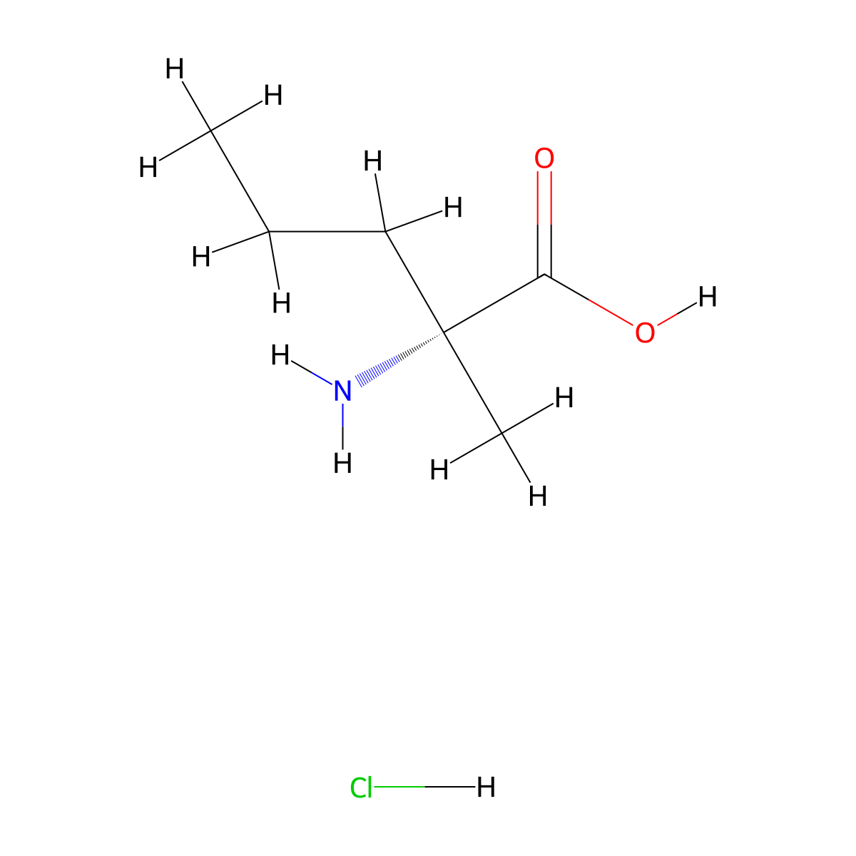 D-Norvaline, 2-methyl-, hydrochloride molecular structure, CAS 43177-23-7
