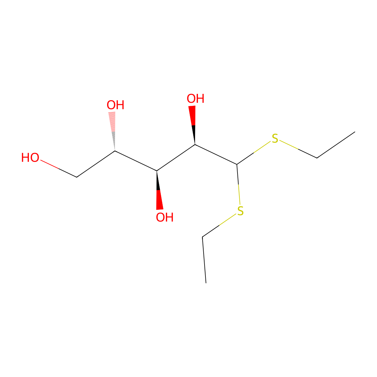L-Arabinose diethyldithioacetal molecular structure, CAS 43179-48-2