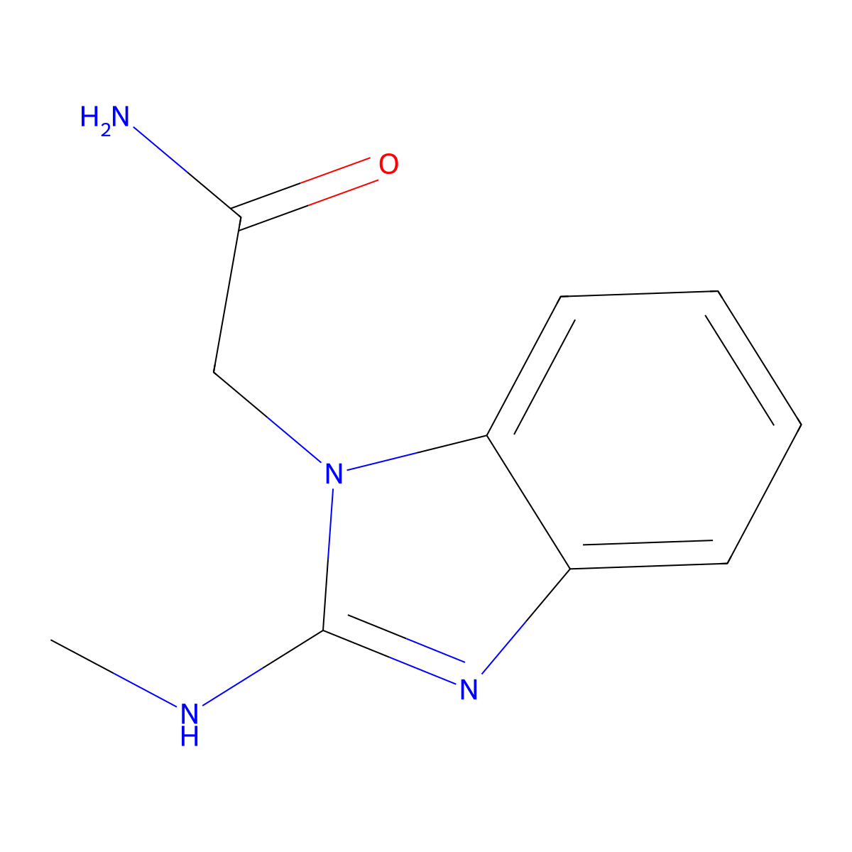 2-(2-(Methylamino)-1H-benzo[d]imidazol-1-yl)acetamide molecular structure, CAS 43182-02-1