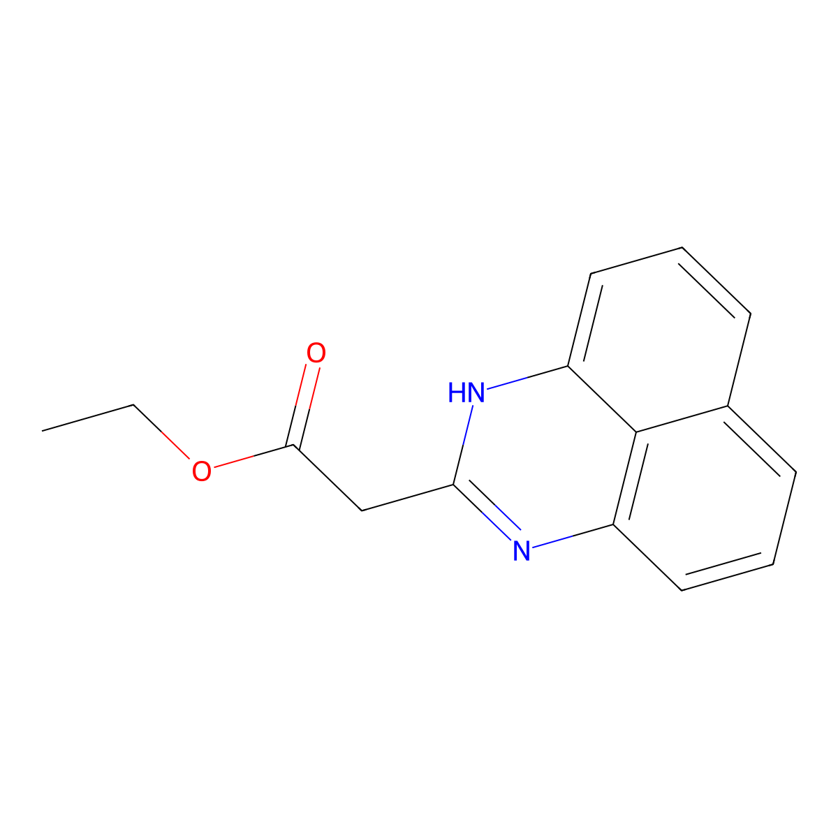 ethyl 1H-perimidin-2-ylacetate molecular structure, CAS 43183-27-3